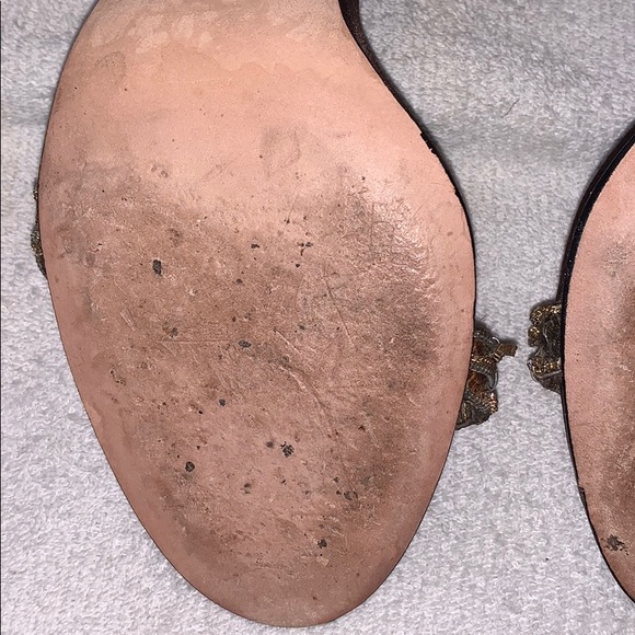 NINA Satin Brown Ankle Strap Heels - Picture 5 of 11